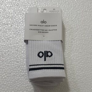 ALO Yoga White and Black Athletic Socks